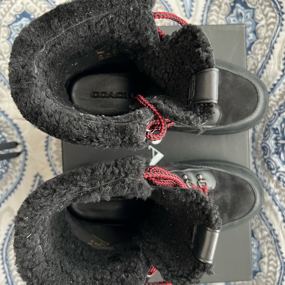 COACH Black Sherpa Midi Boots - Picture 5 of 6